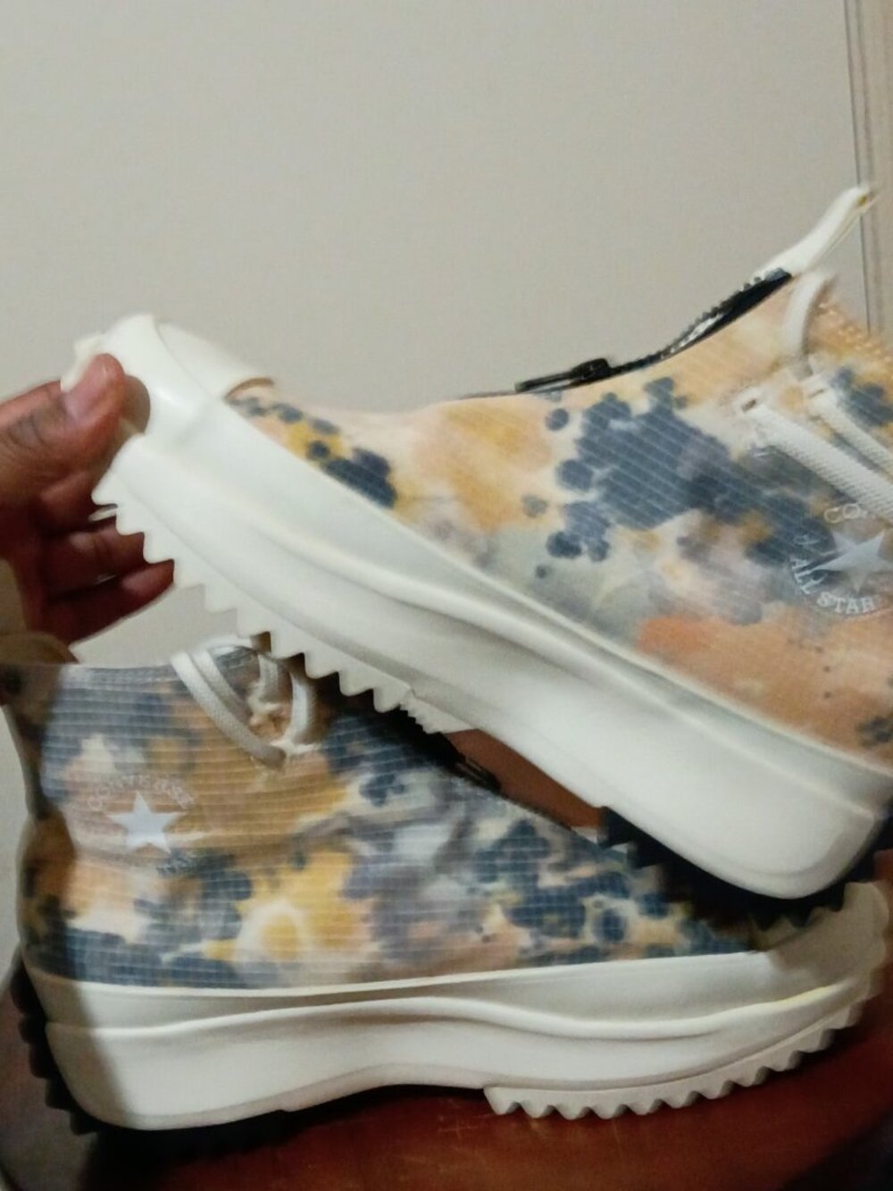 Converse Run Star Hike Womens Sz 10 'Washed Florals' White Beige Shoes 170776C - Picture 12 of 14